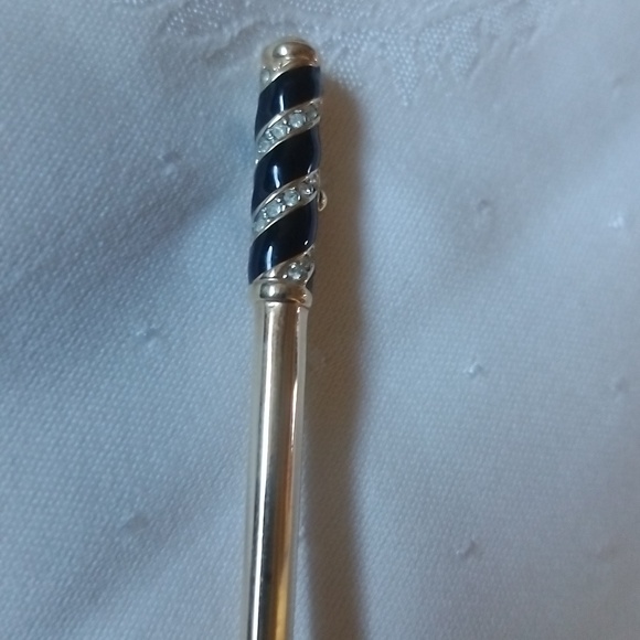 Golf Club Gold Enameled Pen With Pearl - Picture 3 of 5